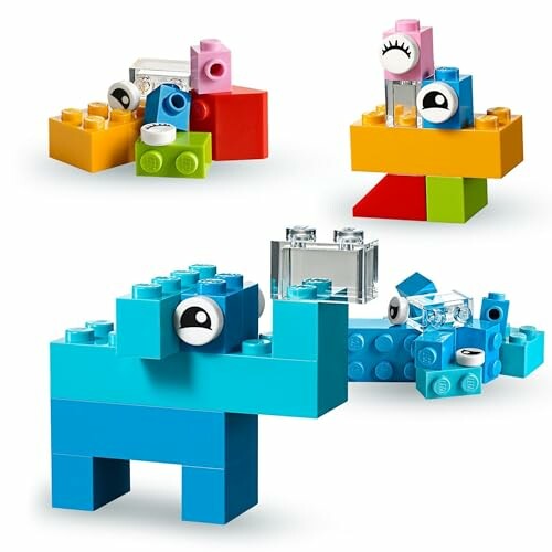 Colorful LEGO creatures made from various blocks.