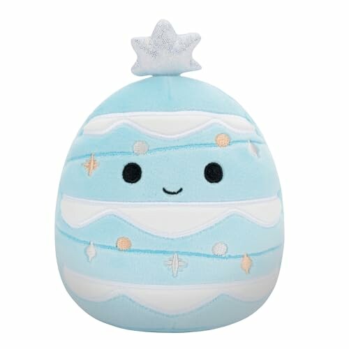 Cute blue plush toy with a star on top