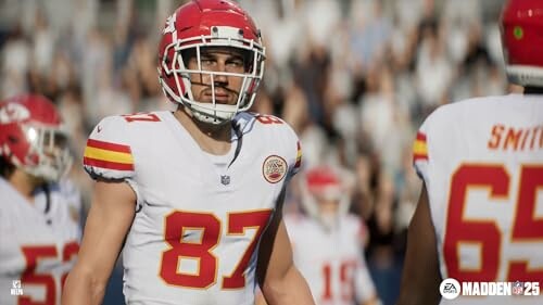 Kansas City Chiefs football player in uniform on field.