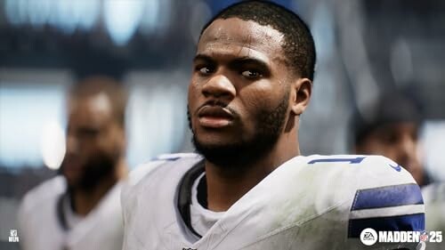 Football player in Madden 25 video game.