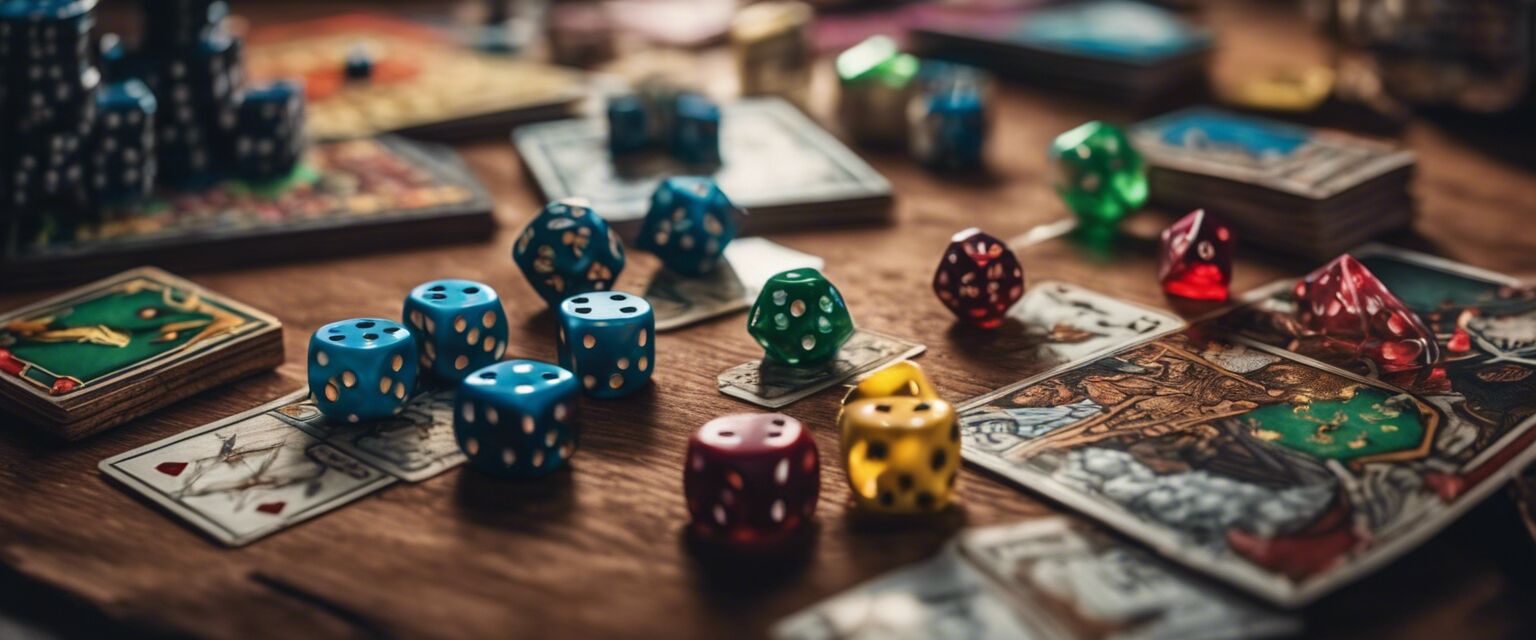 Colorful game accessories for board games