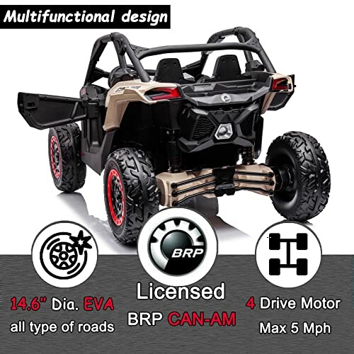 Multifunctional kids electric car BRP CAN-AM with four drive motor and EVA wheels.