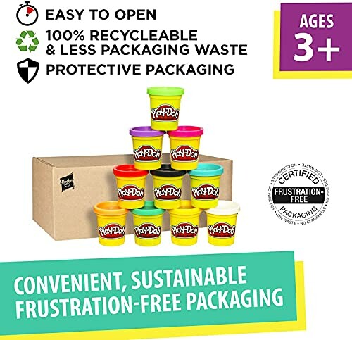 Play-Doh set with eco-friendly packaging for ages 3 and up.