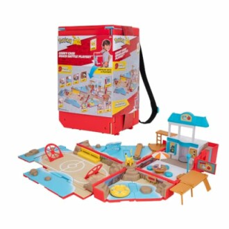 Pokemon-themed beach battle playset with carrying case.