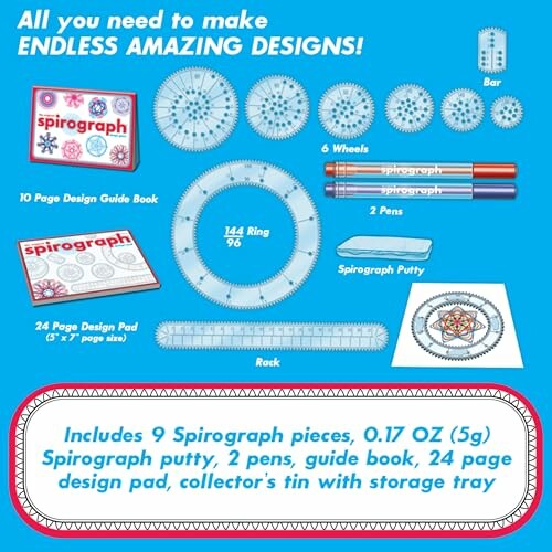 Spirograph Design Set Collectors Tin