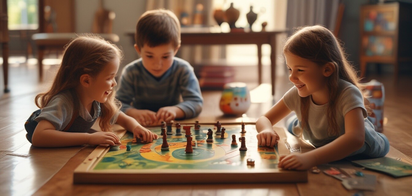 Children playing board games