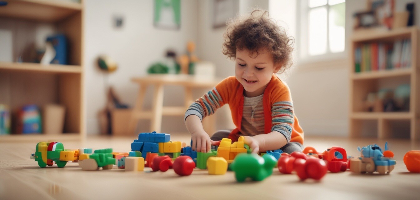 Child playing with eco-friendly toys