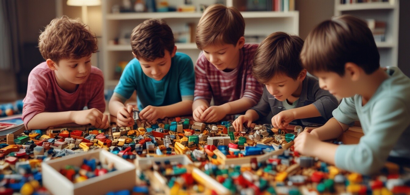 Kids playing with Lego kits