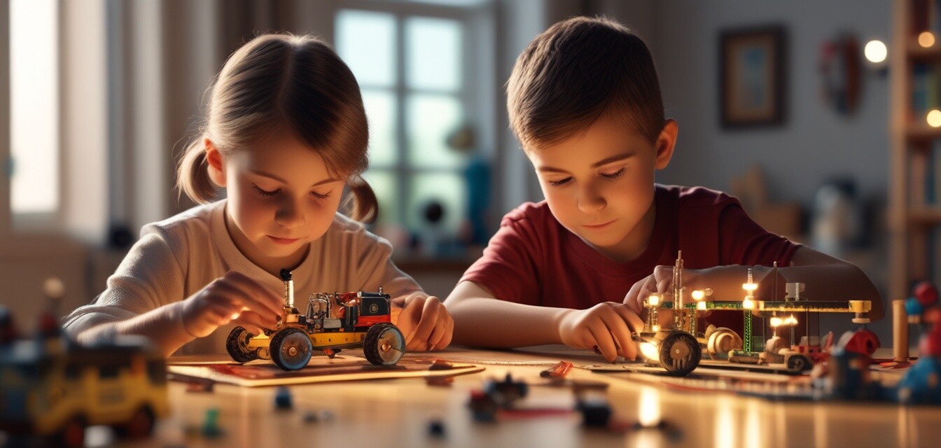 Kids playing with STEM toys